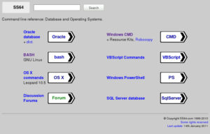 Home page del sito http://ss64.com